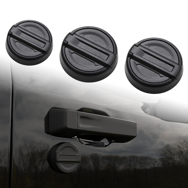 Brvtek for Jeep Keyhole Covers, for 2018-2024 Jeep Wrangler JL & Gladiator JT, Door Lock Cover for Wrangler, Keyhole Cover 3Pcs,5 Years Warranty, Bla