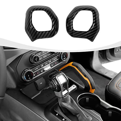 RAZPOY Gear Shift Knob Trim Cover Compatible with 2021-2025 Ford Bronco Interior Accessories, Carbon Fiber