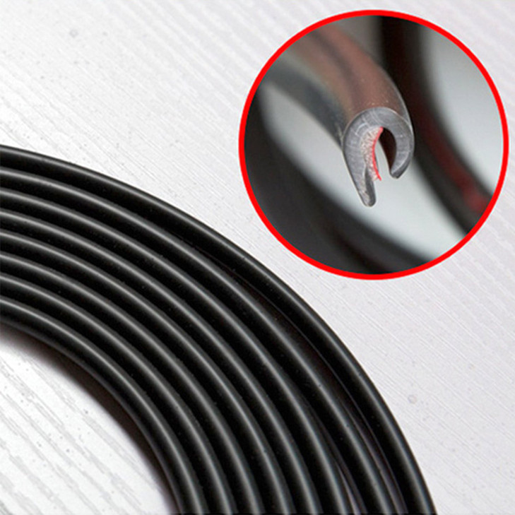 32Ft(10M) Door Edge Guards Car Door Edge Guards U Shape Car Door Protector Rubber Seal Door Guard Internal Double Sided Tape (No Glue Required), Blac