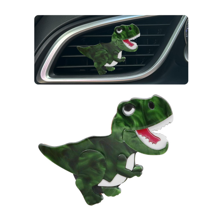 ORIESSE Dinosaur Car Air Freshener Vent Clip,Refillable Aroma Diffuser with T-Rex Design,Customizable Scents and Interchangeable Decor for Women,Teen