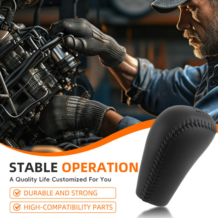 GoaMotors 6 Speed Leather Manual Gear Shift Knob for Toyota for Tacoma 2005-2015, Black