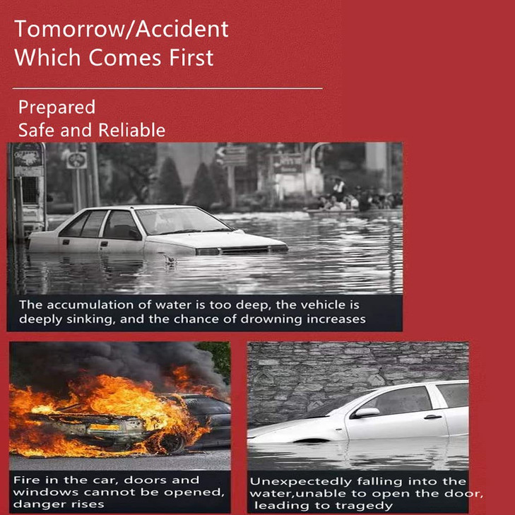 HHXS 2 Pack Car Safety Hammer Emergency Escape Tool One Second Window Breaker Seatbelt Cutter Car Glass Breaker Life-Saving Emergency Artifact-(Red+B