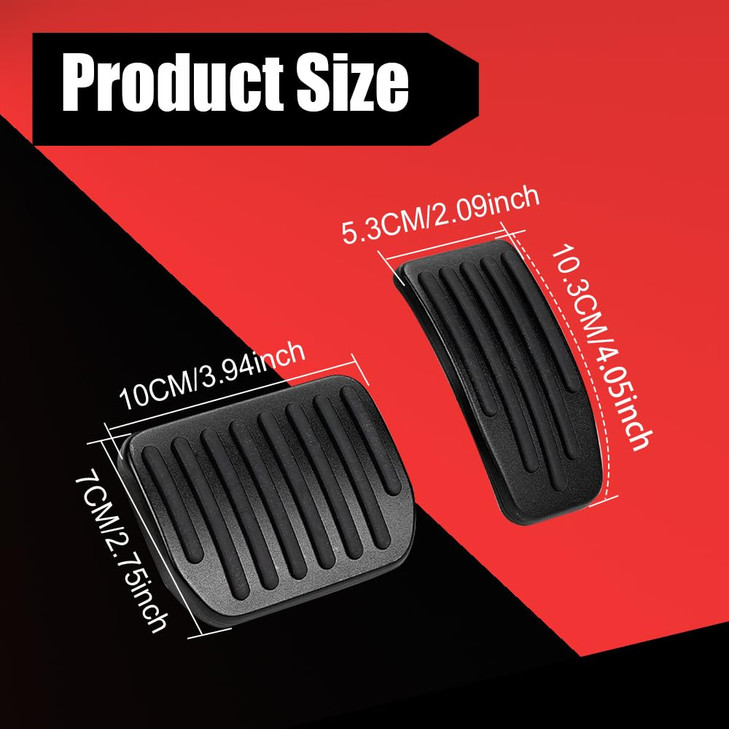 Zufoty Foot Pedal Pads Set Fit for Model 3 Model Y 2016-2025, Auto Aluminum Pedal Covers, Non-Slip Foot Pedals Pads, Brake Accelerator Pedal Covers C