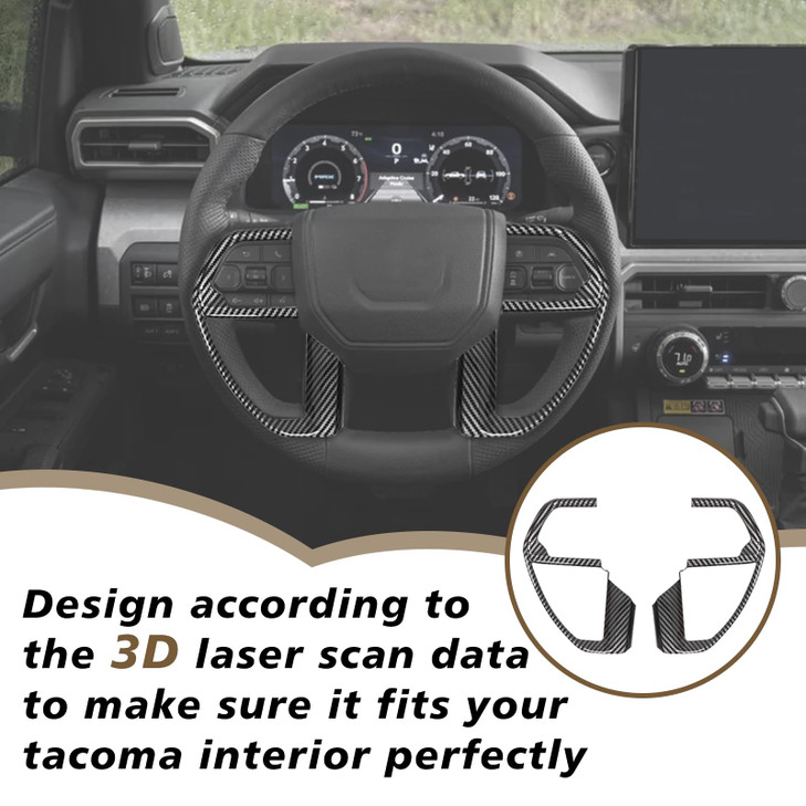 Muslogy Interior Trim Kit Cover 11PCS Compatible with 2024 2025 2026 Toyota Tacoma&2025+ 4Runner Steering Wheel Center Console Window Switch Inner Do