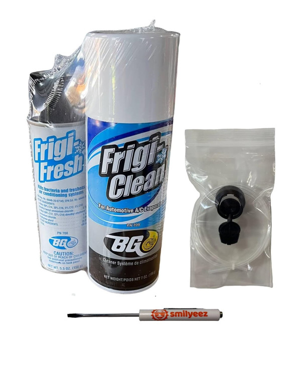 Smilyeez BG Frigi-Clean Aerosol AC Evaporator Cleaner And Frigi-Fresh Kit With Evaporating Cleaning Nozzle PN 6404 (1 Kit) and Pocket Screwdriver