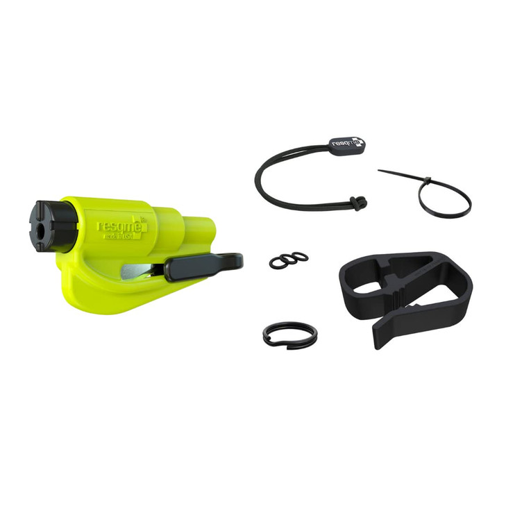 Resqme Accessory Pack The Original Emergency Keychain Car Escape Tool, 2-in-1 Seatbelt Cutter and Window Breaker, Made in USA With Visor Clip, Lanyar