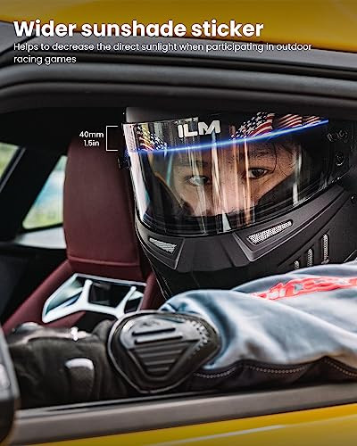 ILM Snell SA2020 Full Face Auto Racing Helmets Lightweight Fiberglass for Adult Men and Women Model 890(XL, MatteBlack)