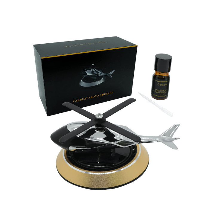 Joyfunky Car Air Fresheners with Solar Rotation, Creative Car Perfume Decoration, Relieve Stress and Purifie Odors, Use at Car Office and Home, Gold