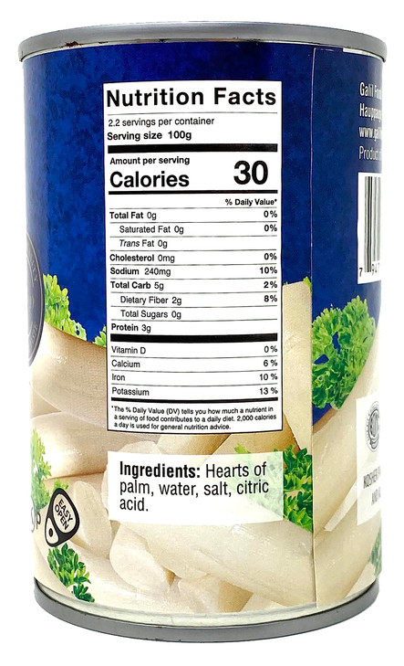 Galil Whole Hearts of Palm - Non-GMO, Gluten-Free, Dairy-Free, Kosher For Passover Hearts of Palm 14 Ounce