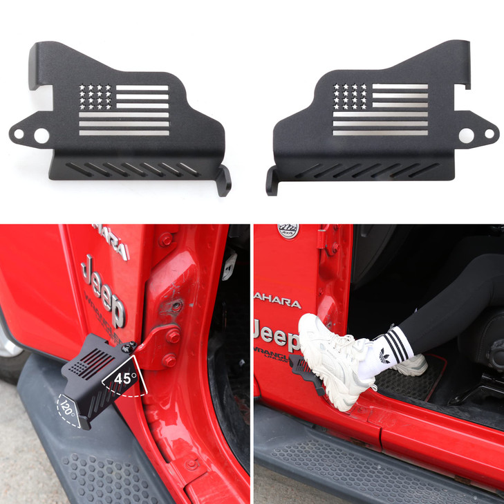 sukemichi Foot Pegs Doors Off for Jeep JK JL JT, Exterior Foot Rest Pedals Door Hinge Foot Peg for 2007-2025 2026 Jeep Wrangler JK JL 4XE 4 Door 2 Do
