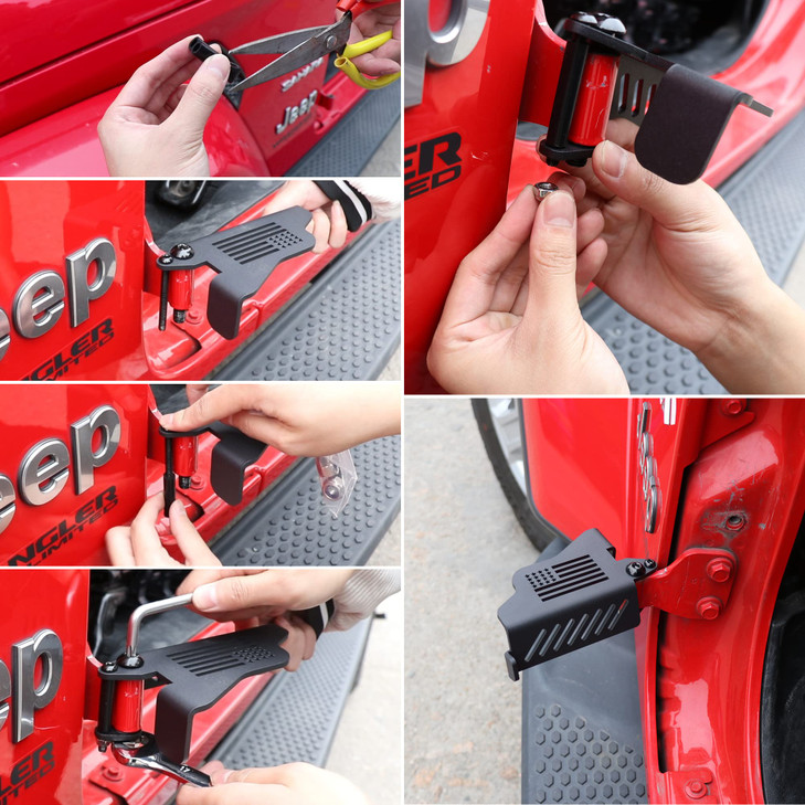 sukemichi Foot Pegs Doors Off for Jeep JK JL JT, Exterior Foot Rest Pedals Door Hinge Foot Peg for 2007-2025 2026 Jeep Wrangler JK JL 4XE 4 Door 2 Do