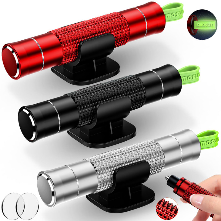 smosun Safehammer - Upgraded Safe Hammer Glass Breaker Under Water, Car Hammer Seatbelt Cutter Window Breaker Emergency Escape Tool, Safehammer Glass