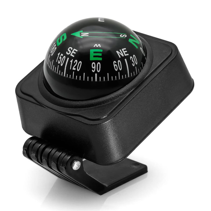 Car Ball Compass Dash Mounted Small Adjustable Compass for Car Dashboard Portable Navigation Compasses Auto Accessories Interior for Men Women Black