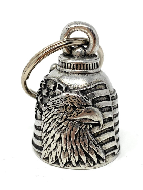 Bravo Bells US Flag Eagle Bell - Biker Bell Accessory or Key Chain for Good Luck on the Road