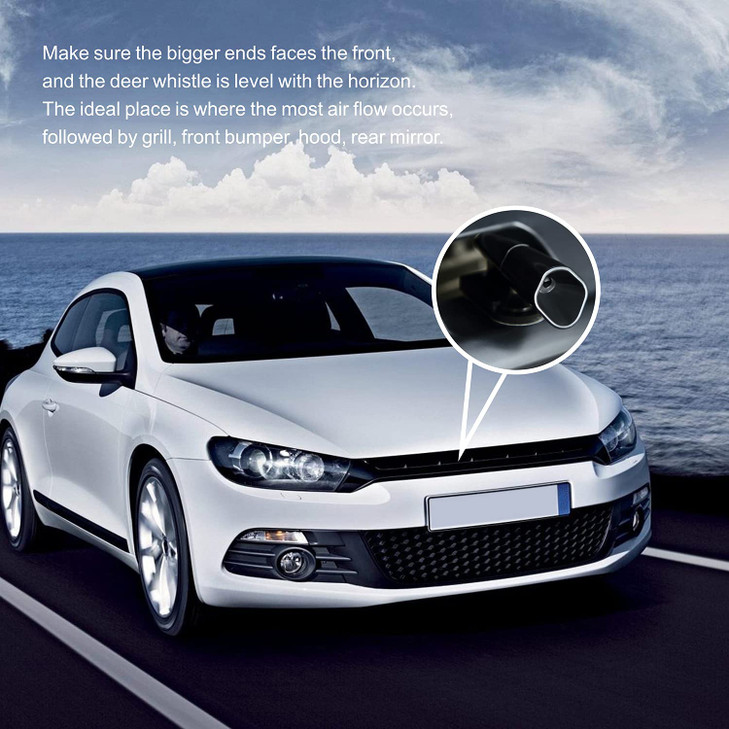 CITKOU 8Pcs Deer Whistles for Vehicles Wind Activated Black