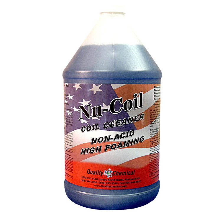 Quality Chemical Nu-Coil Professional Grade Concentrated/Air Conditioner Alkaline Condenser Coil Cleaner for AC Unit/AC Coil Cleaner 1 Gallon (128 oz
