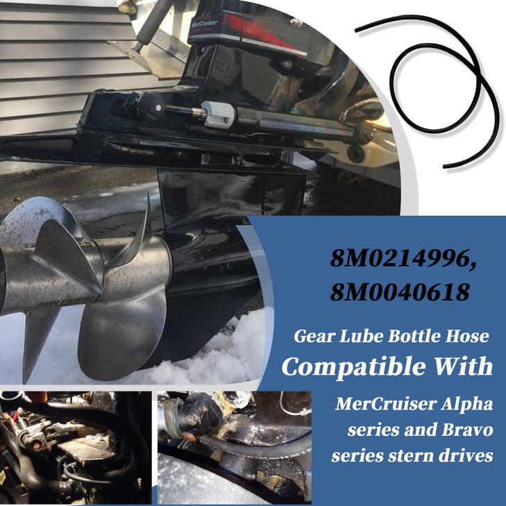 XYgdhqpt 8M0040618 Gear Lube Bottle Hose Compatible With MerCruiser Alpha series and Bravo series(62 inches of .25" ID x .5"OD gear lube hose)