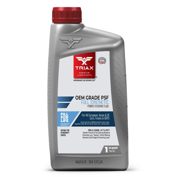 TRIAX OEM Grade PSF Power Steering Fluid, Synthetic, Universal, Arctic Grade -50 Cold Flow, Fits Most Asian, US, and European Cars, Full Synthetic wi