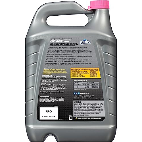 PEAK Fleet Charge SCA Precharged Concentrate Antifreeze and Coolant for All Heavy Duty Engine Cooling Systems, 1 Gal.