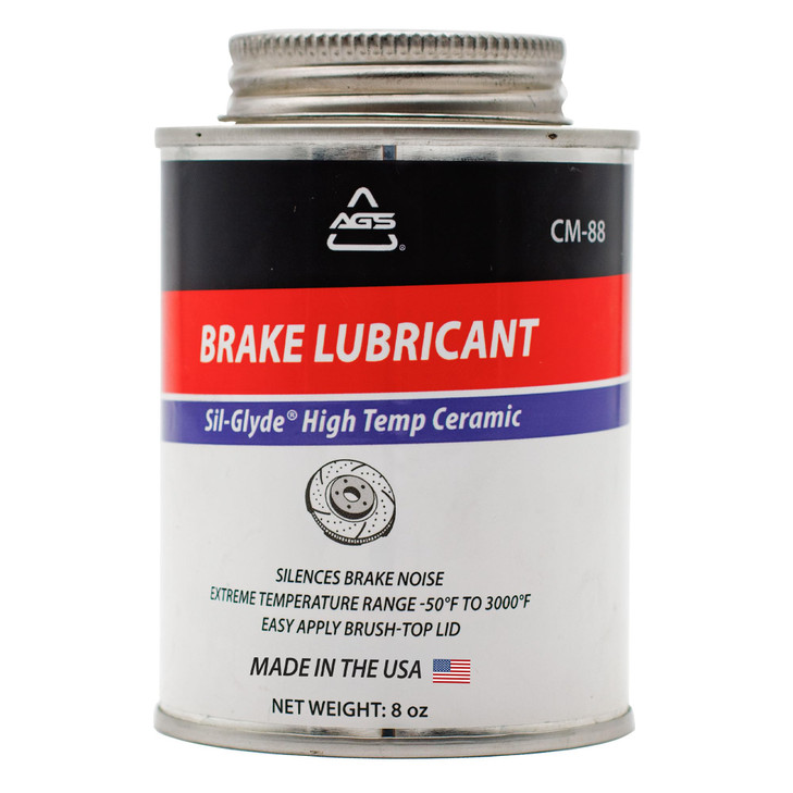 AGS Automotive Solutions Ceramic-Glyde Silicone Brake Lubricant  8oz Brush Top Can, Advanced Noise Reduction, Exceptional Brake Pad Protection, Reli