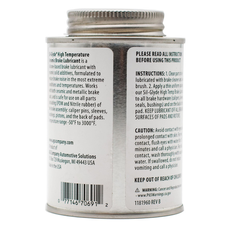 AGS Automotive Solutions Ceramic-Glyde Silicone Brake Lubricant  8oz Brush Top Can, Advanced Noise Reduction, Exceptional Brake Pad Protection, Reli