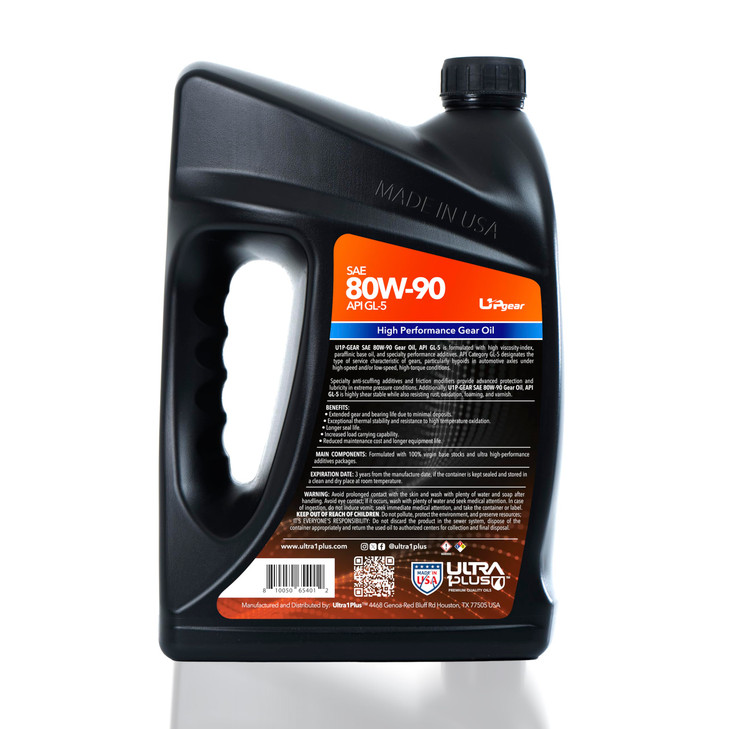 ULTRA 1PLUS SAE 80W-90 Gear Oil - Heavy Duty API GL-5 80W90 Gear Oil - 1 Gallon