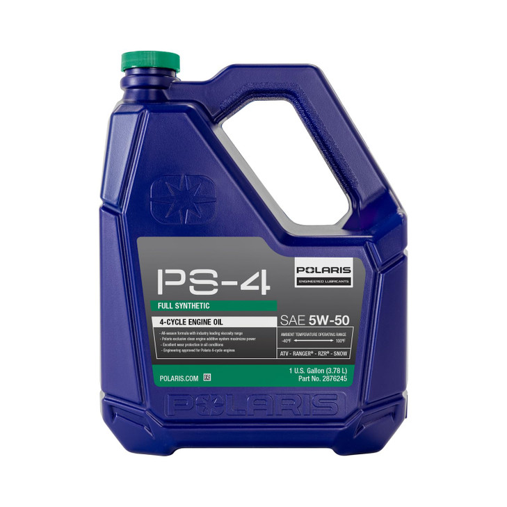 Polaris PS4 All-Season 4 Cycle 5W50 Full Synthetic Motor Oil for Specific RANGER, GENERAL, RZR, Sportsman, Scrambler Models With 4 Stroke Engine, PS-