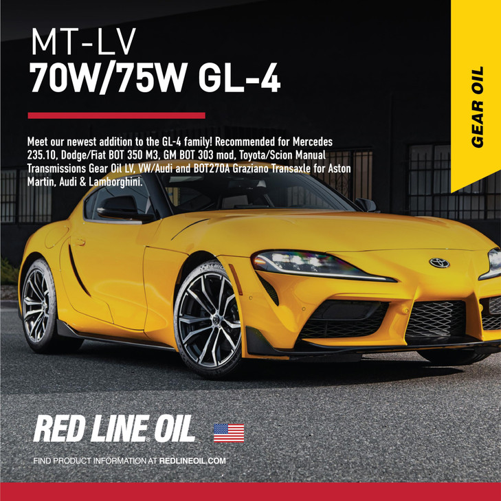 Red Line 50604 MT-LV 70W/75W GL-4 High-Performance Full Synthetic Gear Oil Lubricant for Manual Transmissions & Transaxles - 1 Quart