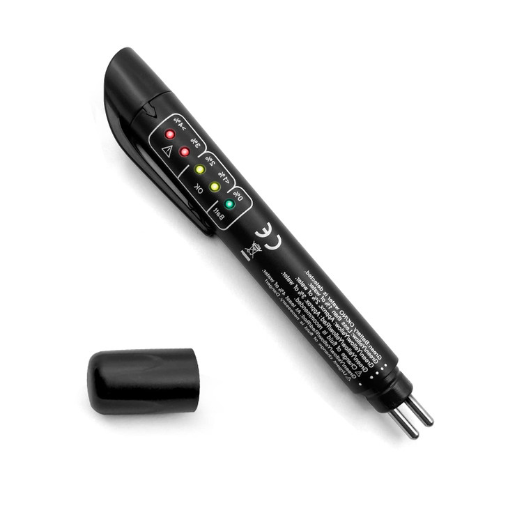 Brake Fluid Liquid Tester,Hydraulic Fluid Liquid Oil Moisture Analyzer with 5 Led Indicators,DOT 3 DOT 4 DOT 5.1 Brake Fluid Liquid Tester Pen for Ch