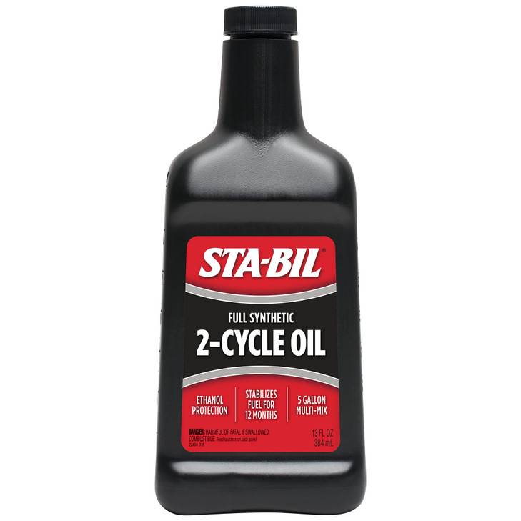 STA-BIL Full Synthetic 2-Cycle Oil - With Fuel Stabilizer For Up To 12 Months Protection - 5 Gallon Multi-Mix - 50:1/40:1 Mix Ratios - Low Smoke Form