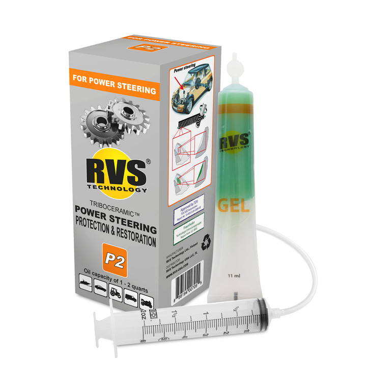RVS Technology P2 Power Steering Fluid Treatment - Restores Metal Surfaces, Safe for All Power Steering Pumps, Up to 2 Quarts