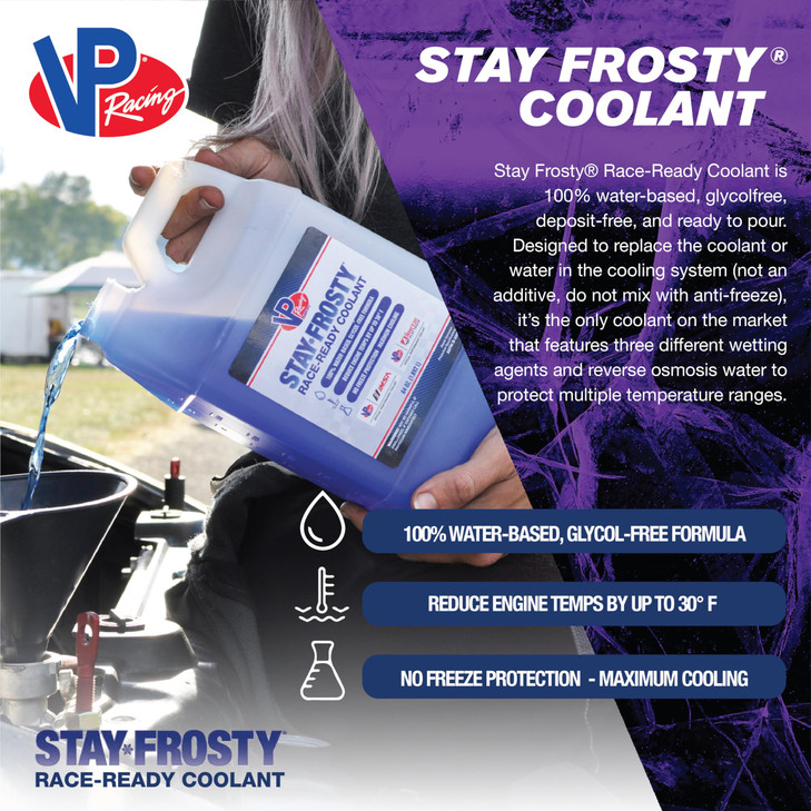 VP Racing 23051 Stay Frosty  Race-Ready Coolant with 100% Water-Based Formula - Gallon (Pack of 1)