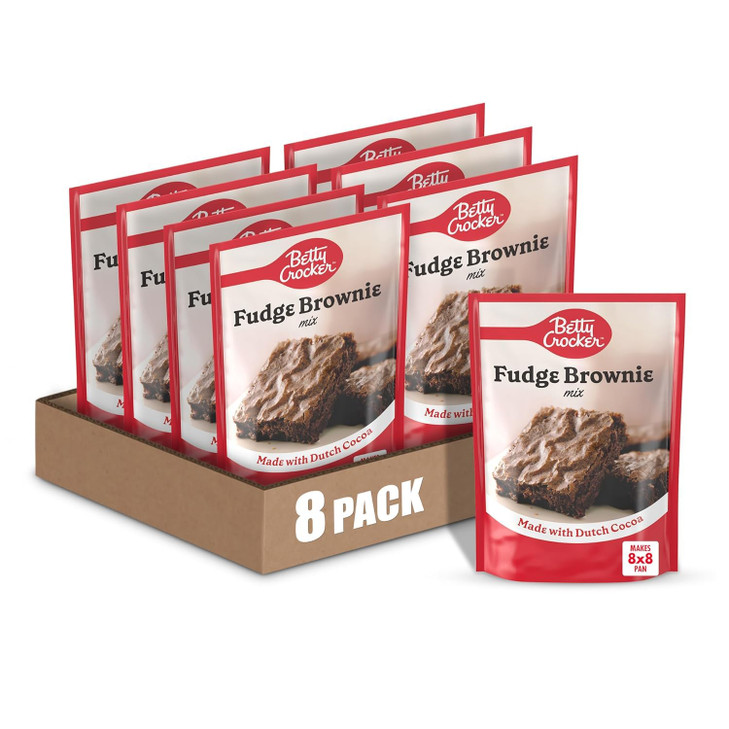 Betty Crocker Ready to Bake Fudge Brownie Baking Mix, 10.25 oz. (Pack of 8)