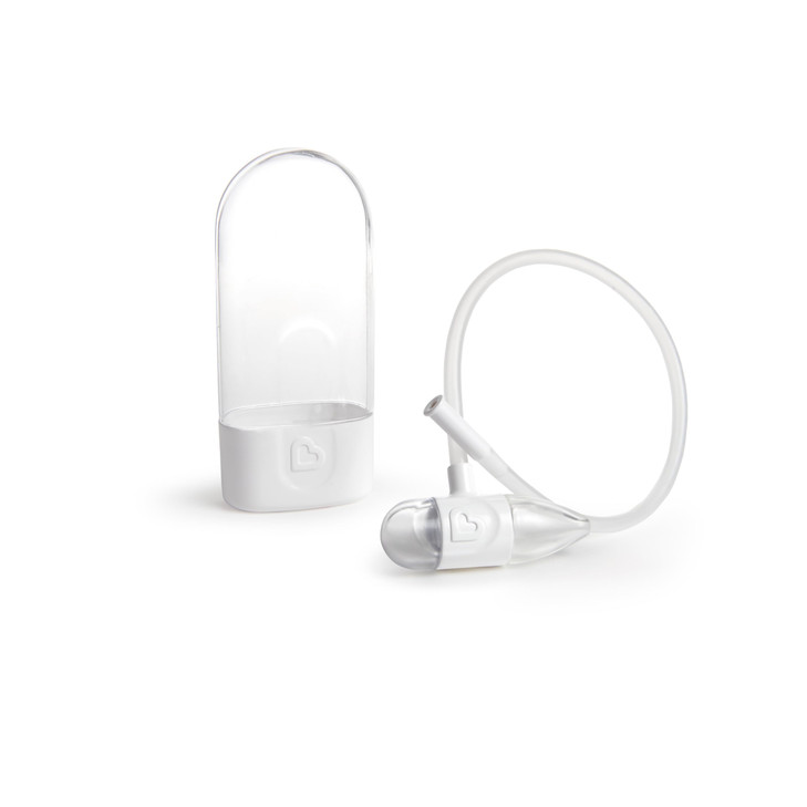 Munchkin® ClearNose Baby Nasal Aspirator - No Filters Needed, Gentle Nose Sucker for Baby Snot, Clear/White