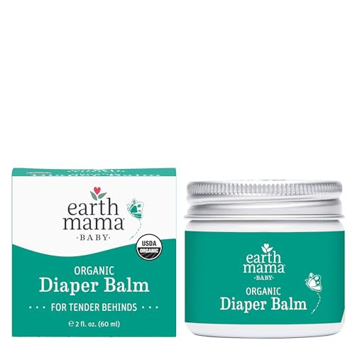 Earth Mama Organic Diaper Balm 2-Ounce | Diaper Cream for Baby | EWG Verified, Petroleum & Artificial Fragrance-Free with Calendula for Sensitive Ski