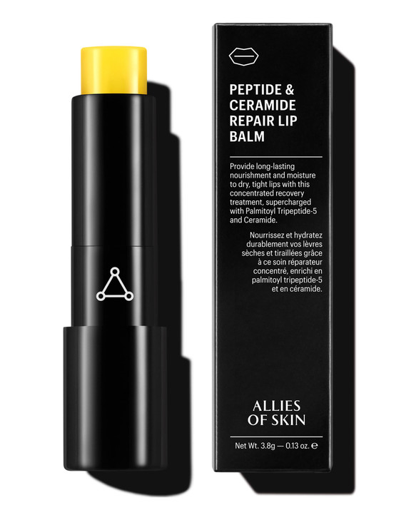 Allies of Skin Peptide & Ceramide Repair Lip Balm Treatment - with Palmitoyl Tripeptide-5, Ceramide NP, Sea Buckthorn, Avocado & Sunflower Seed Oil,