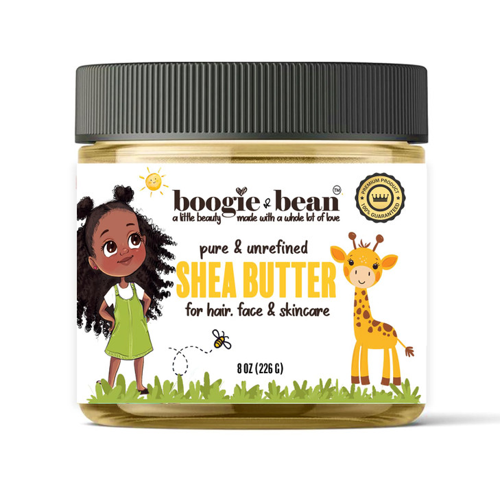 Boogie and Bean Shea Butter for Baby Skin and Hair, Creamy Baby Oil, Pure Raw Unrefined African Shea Butter for Kids. Moisturize Dry Skin, Eczema