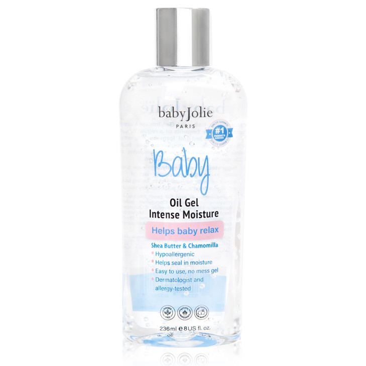 Baby Jolie Relaxing Baby Oil Gel with Shea Butter & Camomile Intensive Moisture 8Oz