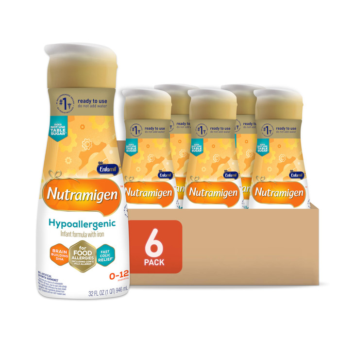Enfamil Nutramigen Hypoallergenic Baby Formula with Iron, Lactose Free, Colic Relief from Cow's Milk Allergy Starts in 24 Hours, Brain Building DHA,