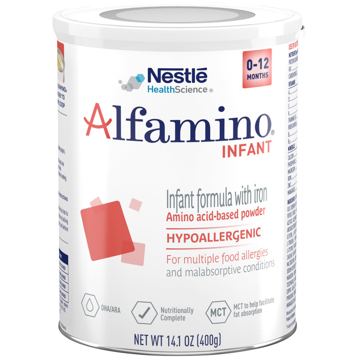 Alfamino Infant Formula, Hypoallergenic Amino Acid Based Infant Formula with Iron, For Multiple Food Allergies, 0-12 Months, 14.1 Ounce (Pack of 1)