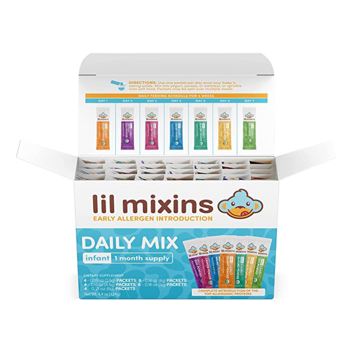 Lil Mixins Early Allergen Introduction Mix-ins, Daily Mix | Peanut, Egg, Cashew, Walnut, Almond, Soy, Sesame Mix-Ins for Ages 4-12 Mo. Old, 1 Month S