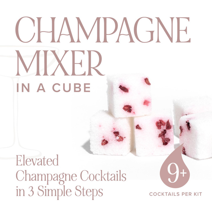 TEASPRESSA LUXE Mixology Cubes Instant Champagne Cocktail Kit | 100% Natural Drink Mix for Cocktails, Mocktails, and Non Alcoholic Drinks | Birthday