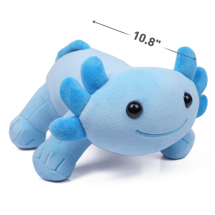 DYBFONO Axolotl Plush Toy, 10.8 Soft Cute Axolotl Stuffed Cotton Plush Pillow Kawaii Salamander Animal for Boys Girls Kids Gift (Blue)