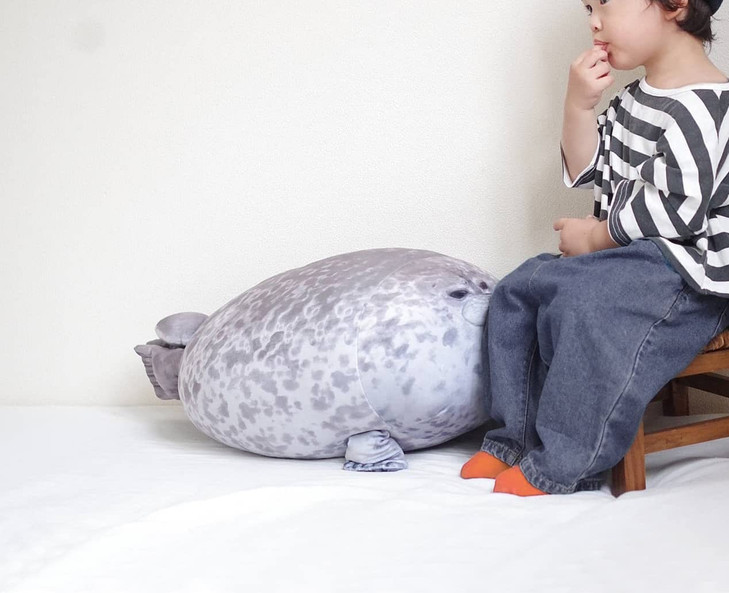 23.7 inch Large Seal Plush Pillow: Soft Stuffed Animal Toy ,Chubby Blob Seal Plushie for Boys Girls, Cute Room Decor Ocean Animals Pillow for Bed Sof