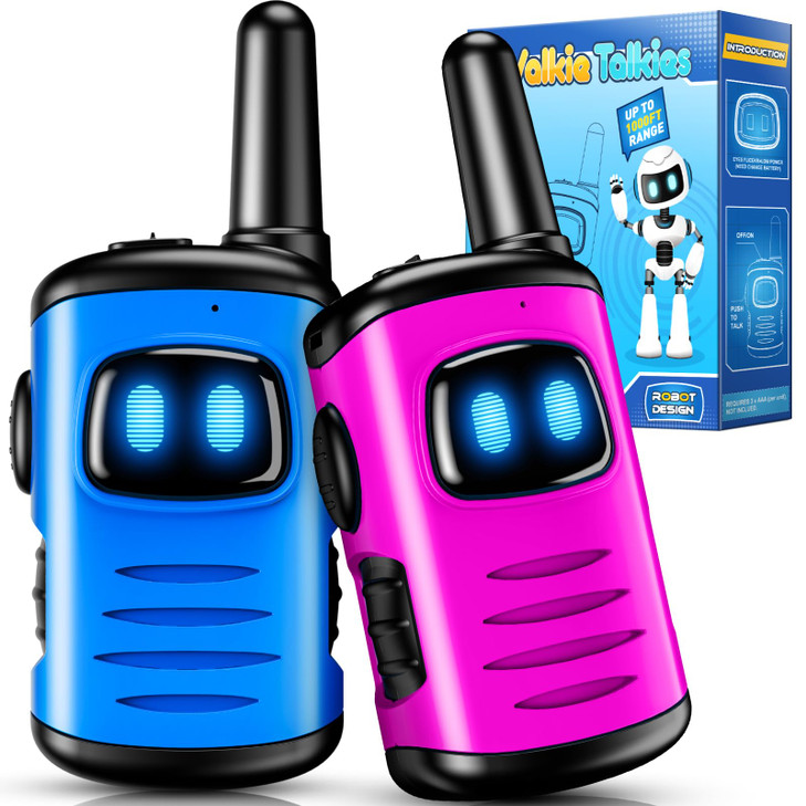 Toys for 3-8 Year Old Girls: comedyfun Mini Robots Walkies Talkies 2 Pack Easter Birthday Gifts for 3 4 5 6 7 8 Year Old Girls Boys Basket Stuffers C