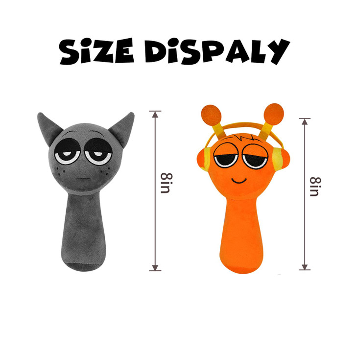 Plush Toys, Horror Games Plushies Toy for Fans, Soft Stuffed Animal Pillow Figure Doll Christmas Birthday Gifts for Adult Kids (Gray+Orange)