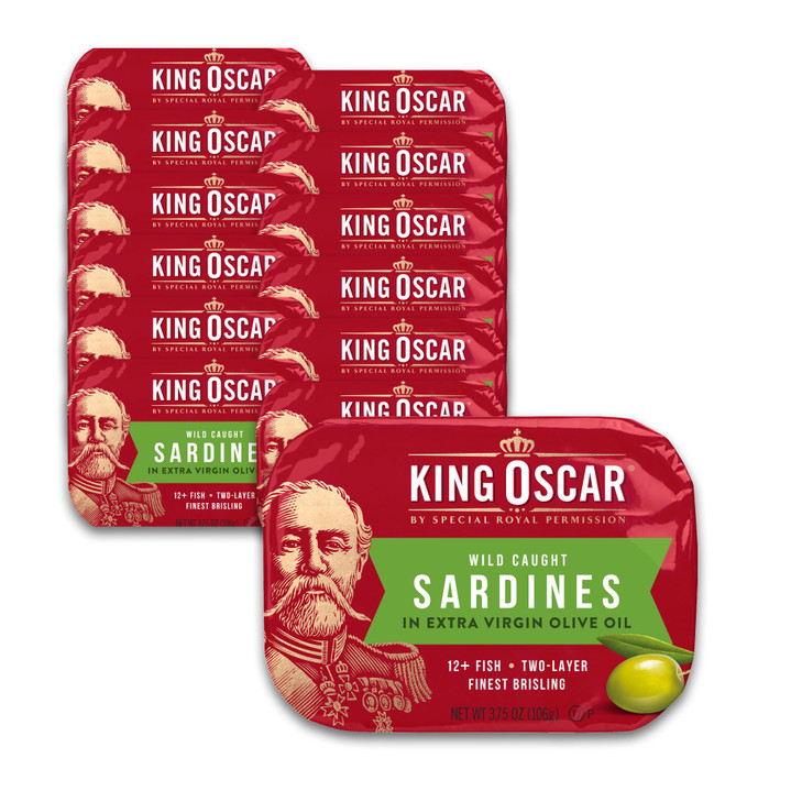 King Oscar Sardines Extra Virgin Olive Oil, 3.75-Ounce Cans (Pack of 12)