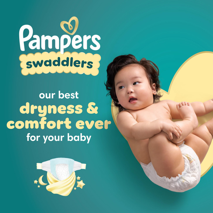 Pampers Swaddlers Diapers, Size 5 (20-37 lbs), 132 Count, Absorbent, Keeps Baby Dry and Comfortable, Skin Safe Disposable Baby Diaper (Packaging May