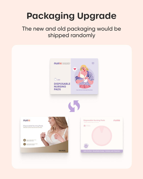 Nuliie Super Absorbent & Featherlight Disposable Nursing Pads 100 Count, Stay Dry, Soft & Breathable Breast Pads for Leaking Milk, Leakproof, Individ