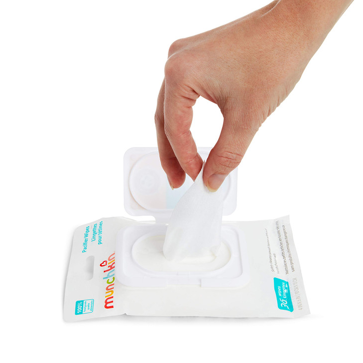 Munchkin Arm & Hammer Pacifier Wipes - Safely Cleans Breast Pump Parts and Feeding Essentials for Baby and Toddler, 2 Pack, 72 Wipes